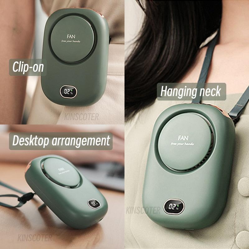 Portable Lazy Hanging Neck Fan Mini Cooling Fans Bladeless USB Rechargeable Sports Cooling Fan For Outdoor Sports Travel Personal Fan for Neck Portable USB Mini Fan