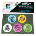 Big Z Character Sticker Pack - One Sheet of 5 Stickers